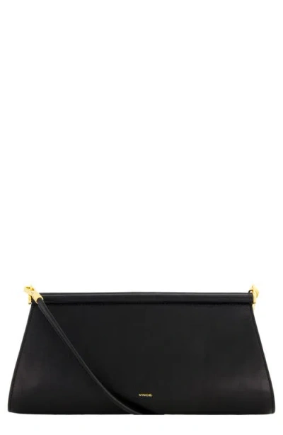 Vince Double Bar Nappa Leather Frame Shoulder Bag In Black
