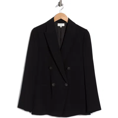Vince Double Breasted Blazer In Black