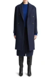 VINCE DOUBLE BREASTED BRUSHED WOOL BLEND COAT