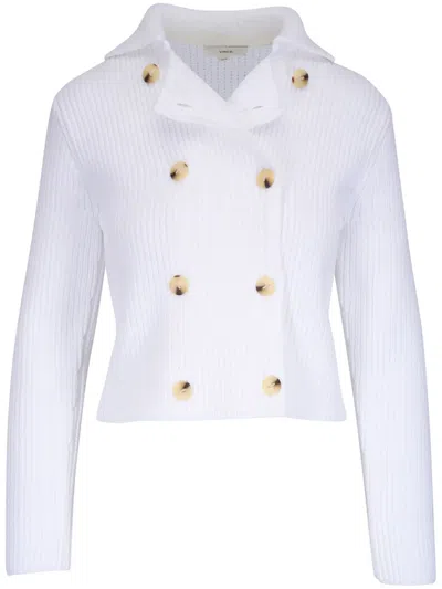 Vince Double-breasted Cardigan In White
