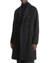 Vince Double Breasted Coat In Black