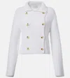 Vince Cotton-blend Double-breasted Sweater Jacket In Off-white In White