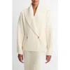 Vince Double Breasted Rib Cardigan In White