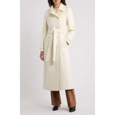 Vince Double Breasted Wool & Cashmere Blend Maxi Coat In Neutral