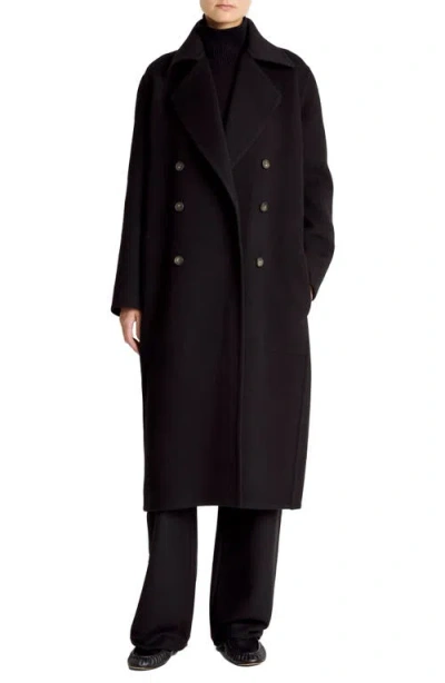VINCE VINCE DOUBLE BREASTED WOOL BLEND COAT