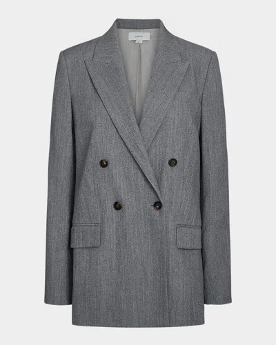 VINCE DOUBLE-BREASTED WOOL TWILL BLAZER