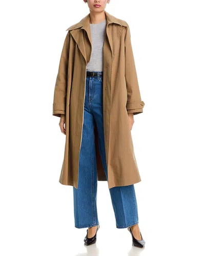 Vince Double Collar Trench Coat In Brown
