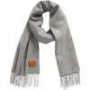 Vince Double Face Cashmere Scarf In Gray