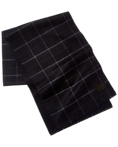 Vince Double Face Creekside Plaid Wool & Cashmere-blend Scarf In Blue