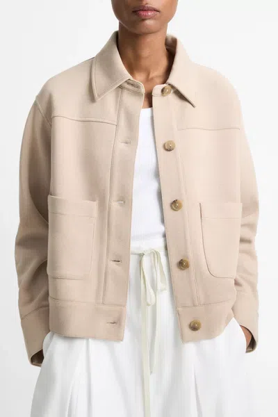 Vince Double-face Cropped Jacket In Light Sandbar In Light Sandar