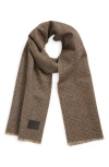 Vince Double Face Glen Plaid Scarf In Brown