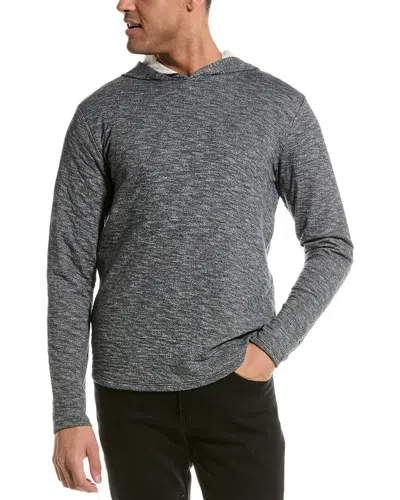 Vince Double Face Hooded Shirt In Blue