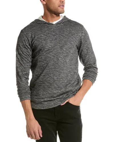 Vince Double Face Hooded Shirt In Gray