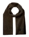 Vince Double Face Houndstooth Wool & Cashmere-blend Scarf In Brown