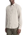 Vince Double Face Cotton Button-up Shirt In Soft Clay
