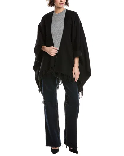 Vince Double-face Solid Cashmere Cape In Black