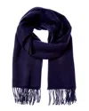 Vince Double-face Solid Cashmere Scarf In Blue