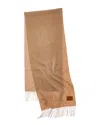 Vince Double-face Solid Long Leather-trim Wool & Cashmere-blend Scarf In Brown
