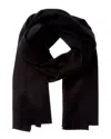 Vince Double-face Solid Wool & Cashmere-blend Scarf In Black