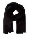 Vince Double-face Solid Wool & Cashmere-blend Scarf In Black