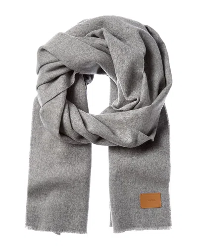 Vince Double-face Solid Wool & Cashmere-blend Scarf In Gray