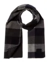 Vince Double Face Stafford Plaid Wool & Cashmere-blend Scarf In Black