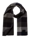 Vince Double Face Stafford Plaid Wool & Cashmere-blend Scarf In Black