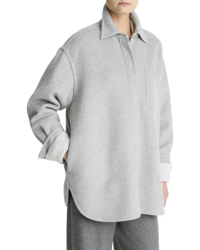 Vince Double Face Wool & Cashmere-blend Shirt Jacket In Gray
