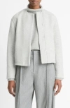 Vince Double Face Wool Blend Jacket In Heather Stone Grey