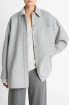 Vince Double Face Wool Blend Shirt Jacket In Gray