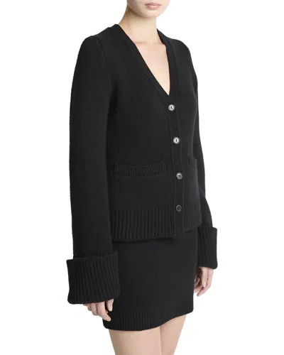 Vince Double Face Wool-blend Cardigan In Multi