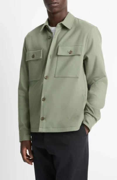Vince Double Face Workwear Button-up Shirt In Broad Leaf