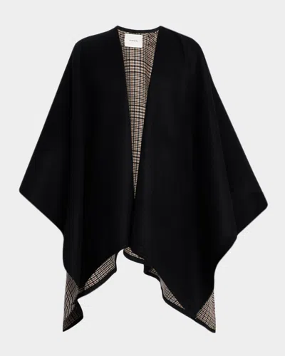 Vince Double-faced Wool & Cashmere Cape In Black