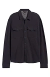 Vince Double Knit Button-up Shirt Jacket In Coastal/medium Heather Grey