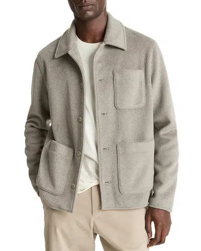 Vince Double Knit Chore Jacket In Gray