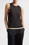 VINCE DOUBLE LAYER COTTON BLEND TANK