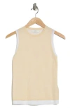 Vince Double Layer Cotton Blend Tank In Nude