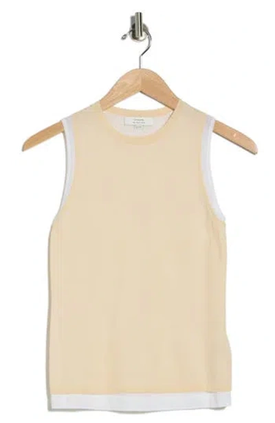 Vince Double Layer Cotton Blend Tank In Nude