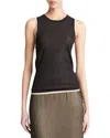 Vince Double Layer Cotton Blend Tank In Black/oat Sand Combo