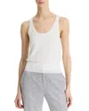 Vince Double Layer Mesh Sweater Tank In Optic White