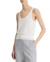 Vince Double Layer Mesh Sweater Tank In White