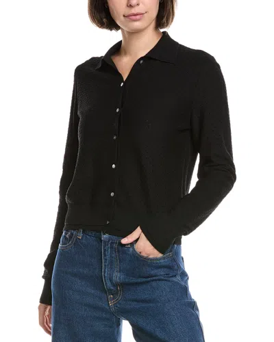 VINCE DOUBLE LAYER MESH CARDIGAN