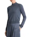 Vince Double Layer Turtleneck Top In Iris Water/dark Water