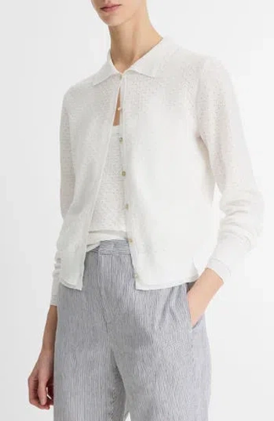 VINCE VINCE DOUBLE LAYER ORGANIC COTTON BLEND CARDIGAN