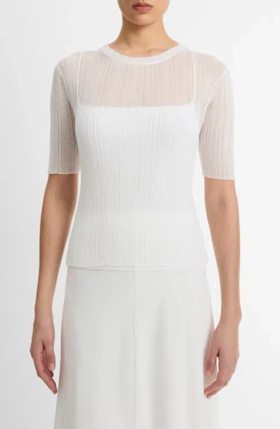 Vince Double Layer Rib Top In Optic White