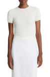Vince Double Layer Short Sleeve Cotton Blend Sweater In Bell Combo