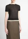 Vince Double-layer Short-sleeve T-shirt In Multi