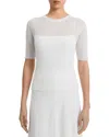 Vince Double Layer Rib Top In Optic White