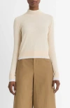 Vince Double Layer Turtleneck Sweater In White Sand/optic White