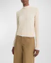 Vince Double Layer Turtleneck Sweater In White Sand/optic White